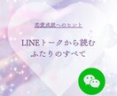 LINEトークから二人のすべてをお伝えします LINEに隠されたお相手の想い、恋愛成就へのヒントを届けます イメージ1