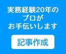 記事作成でお困り方！お手伝いをします 【どんな分野でもOK！】実務経験20年以上のプロが対応します イメージ1