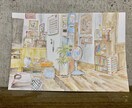 見慣れたお部屋が絵になると尊いと思います 水彩画の優しいタッチで、大好きなペットも一緒に描きます。 イメージ1