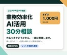 業務効率化・AI活用の相談に30分乗ります 作るべきかどうかから一緒に整理します。無理な提案はしません。 イメージ1