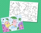 集客・脳トレ・知育になる！子ども向けぬりえ作ります 保育園や介護施設、お店、イベント用に！ポップで可愛いぬりえ！ イメージ5