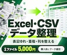 ExcelやCSVのデータを整理します 表記ゆれ・重複・列を整理｜確認事項もお返しします イメージ1