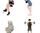 フラットタイプの人物イラストを作成します オシャレ/匿名なイラストでおなただけのイラスト✨ イメージ3