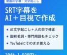 動画の字幕SRTをAI＋目視チェックで作成します 自動字幕より正確なSRT字幕を30分1,500円で イメージ1