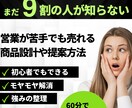 営業が苦手でも売れる！商品設計や提案方法を教えます 商品づくりと売り方の迷い、もう今日で終わり！ イメージ1