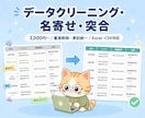 データクリーニング・名寄せ・突合を代行します 3,000円〜/重複削除・表記統一/処理ログ付き納品 イメージ1