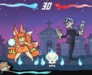 カートン風のキャラクターイラスト、デザインをします もっと好きなキャラクターの色々な姿が見たい！！ イメージ2