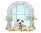 繊細で素敵なウェディングイラスト作成します 写真をベースにしつつ、アレンジも加え唯一無二のイラストを作成 イメージ1