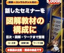 セミナーを図解教材の構成にします 話した内容を受講者が復習できる目次・図解・ワークへ整理します イメージ1