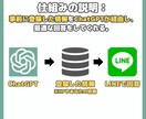 あなた専用のChatGPT×公式LINE作ります ChatGPTとあなたの情報を組み合わせて回答できる イメージ2