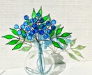 ブルーのワイヤーレジンフラワーをお作りします ステンドグラスのような透明感のある色鮮やかなフラワー イメージ9