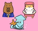 商用OK!シュールな動物アイコンイラスト描きます ポップでユニークなあなただけの個性的なキャラクター！ イメージ3