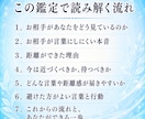 待つべき？動くべき？あの人の本音を読み解きます 圧倒的な情報量・約6,000字の鑑定書をPDFでお届けします イメージ2