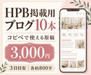 HPB掲載用ブログ10本を作成します 忙しいサロン向け、コピペで使える原稿を3日で納品 イメージ1
