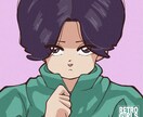 似顔絵などのイラストを制作します 画風は添付画像のようなレトロアニメ風にて制作いたします。 イメージ1