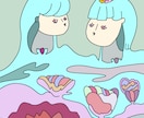 送っていただいた写真（画像）をもとに描きます カラフルでシンプルでポップな絵を描いています イメージ1