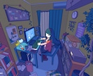物語を感じる背景込み一枚絵を制作します キャラクターの日常や思い出を、温かな空気感とともに描きます イメージ2