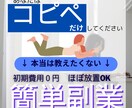 在宅・スマホ一台【コピペ】で稼ぐ簡単副業教えます ほぼ放置OK・主婦・初心者　・スマホで完結  ・初期費用０円 イメージ1
