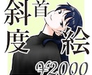 首を痛めそうな角度の似顔絵描きます 特別な角度が重要な方向け。SNSアイコンや名刺に。 イメージ1