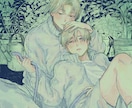 エモい雰囲気の男性・BLイラスト描きます 小説の表紙、挿絵、MVなど。温かみのあるタッチでイラスト制作 イメージ2