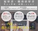 0から履歴書／職務経歴書を作成・添削します 現役コンサルタント2名体制／最短2日納品／修正3回無料 イメージ1