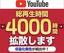 YouTube視聴4000時間増えるまで拡散します 保証付☆ユーチューブ収益実績多数！最大4000時間まで増加 イメージ1