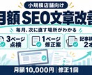小規模店舗のSEO文章を毎月改善します 3ページ点検・1ページ修正案・記事構成2本を納品 イメージ1
