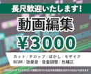 長尺歓迎！動画編集をお得に承ります 当方の実績としての公開にご協力いただける方限定の低価格！ イメージ1