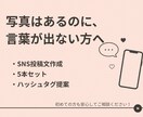 そのまま使えるSNS投稿の文章を作成しますます 画像はあるのに、言葉が出ない方へ イメージ1