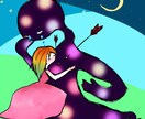 ダークでかわいいイラスト描きます ゆめかわ、病みかわいい、ダークデフォルメイラスト イメージ7