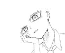 モノクロでかっこいい、かわいいイラスト描きます 何でも要望に応えます　全身や色塗りのオプションもあります イメージ5