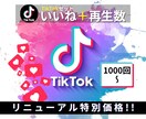 TikTokのいいね＋再生数増加させます 1000+1000"特別価格"50名様限定‼︎ イメージ1