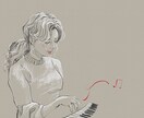 ゆるい雰囲気の女の子を描きます カラー、モノクロ、写真を元にした似顔絵等もOK イメージ2