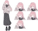 立ち絵・一枚絵を作成致します 表情差分や衣装差分を追加、複雑な構図など柔軟に対応いたします イメージ6