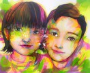 カラフルでリアルな似顔絵を描きます 色鮮やかな唯一無二の個性的な似顔絵 イメージ2