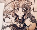 あなただけの肖像画をお描きします☆ます 白黒バストアップ単体線画イラスト(カラーも可能) イメージ4