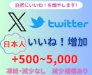 X/Twitter日本人いいね500〜増やします ＋50いいね！分をサービスします！ イメージ1