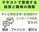 テキスト相談／職場や経営の悩み、一緒に考えます 現場経験をもとに、課題を整理し、問題の本質を見つけます。 イメージ1
