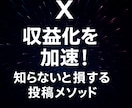 Xで収益化を加速！知らないと損するメソッド教えます 専門家が使うリーチを伸ばし収益化を目指す完全マニュアル イメージ1
