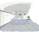 手描きの内観パースをイメージに合わせて作成致します 店舗・住宅の提案イメージや資料作成用の背景デザインに最適！ イメージ2
