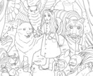 わくわくする線画描きます お好きなイメージの線画。ぬりえにも！ イメージ1