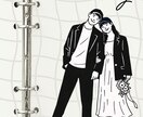 先着5組♡結婚式写真からお洒落線画イラストにします ウェルカムボード・ペーパーアイテム・記念品に◎ イメージ9