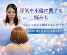 浮気・不倫の苦しい気持ちを整理します 誰にも言えない浮気・不倫の悩みを否定せずやさしく整理します イメージ3
