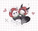 ゆるふわなミニキャライラストお描きいたします ペアイラスト1000円でお描きいたします！ イメージ5
