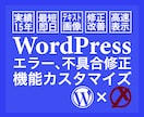 WordPressのエラー修正、不具合修復致します テキスト変更、エラー修正、機能カスタマイズ、高速表示 イメージ1