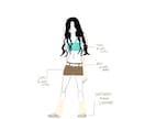 sns用コーディネートのイラスト描きます y2k お好きな女の子にかわいいお洋服をお描きします。 イメージ1