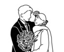 おしゃれでシンプルな線画で人物イラストを描きます 結婚式や記念日、SNSアイコンにも◎使いやすい似顔絵イラスト イメージ1