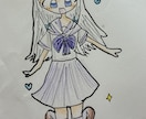 女の子専門！キラキラ可愛いイラスト制作します 世界に一つだけのアナログ原画。手描きの女の子を丁寧に描きます イメージ1