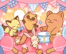 ポップで可愛い動物×○○イラストを描きます 花や食べ物などお好きな小物と組み合わせOK イメージ9