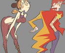 カートゥーンテイストイラスト（人物&動物）描きます 普通の大きさの人物キャラからちびキャラまで対応（似顔絵も可） イメージ5